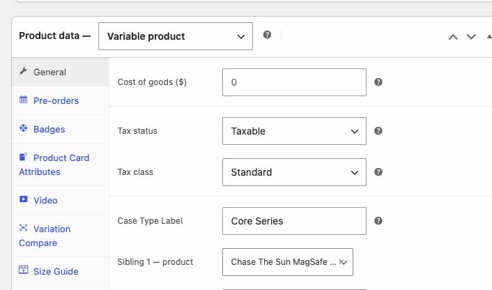variable dropdown